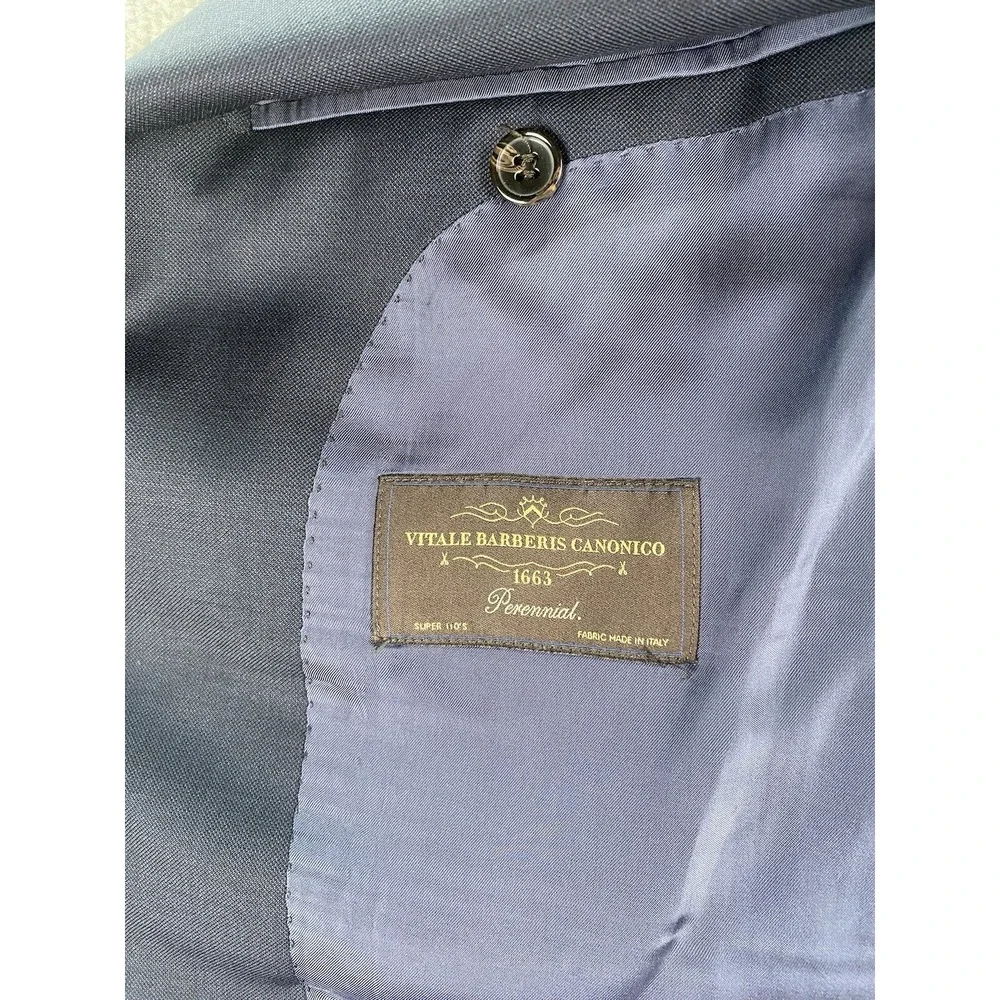 SuitSupply Suit Jacket 38 R Blue Wool Vitale Barberis Canonico Napoli Designer